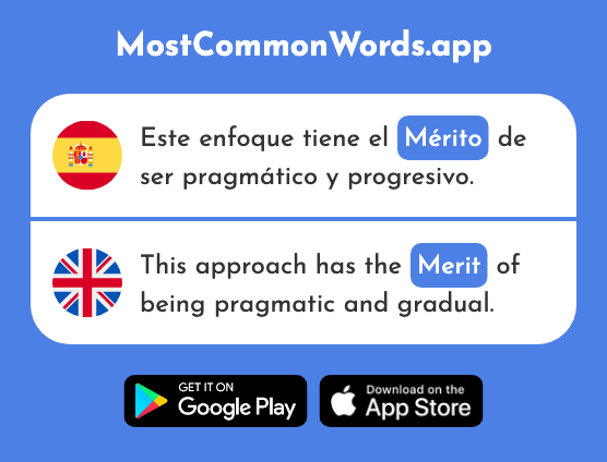 Mérito - Worth, merit (La 2990 Palabra Más Común En English)