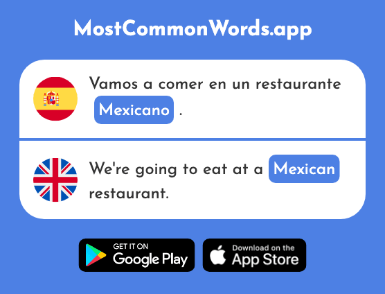 Mexicano - Mexican (La 849 Palabra Más Común En English)