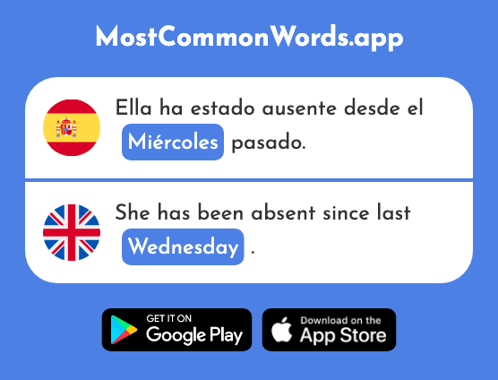 Miércoles - Wednesday (La 1816 Palabra Más Común En English)