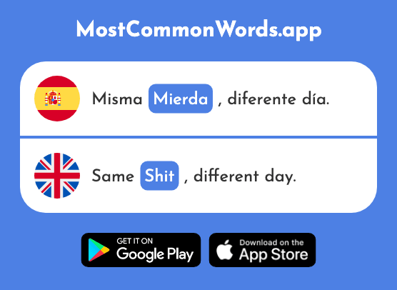 Mierda - Shit, crap, excrement (La 2410 Palabra Más Común En English)