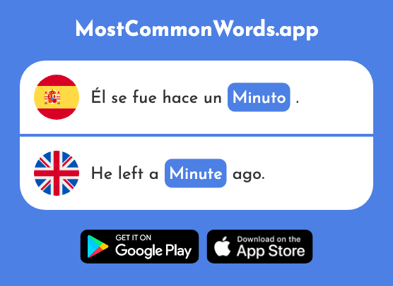 Minuto - Minute (La 478 Palabra Más Común En English)