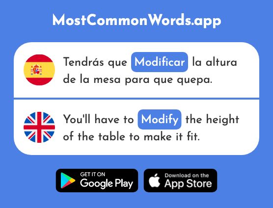 Modificar - Modify (La 1664 Palabra Más Común En English)