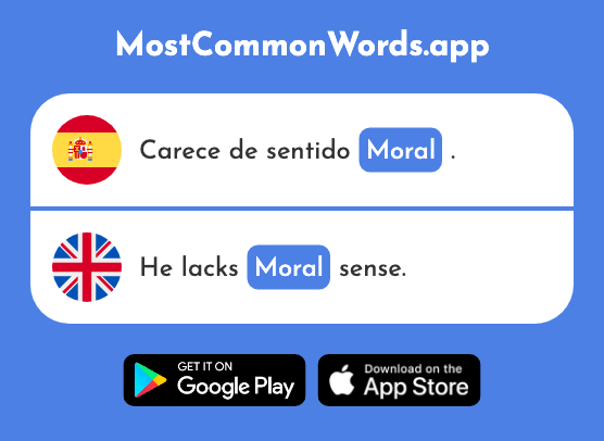 Moral - Moral (La 1109 Palabra Más Común En English)