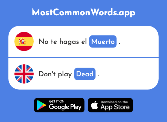 Muerto - Dead (La 1103 Palabra Más Común En English)