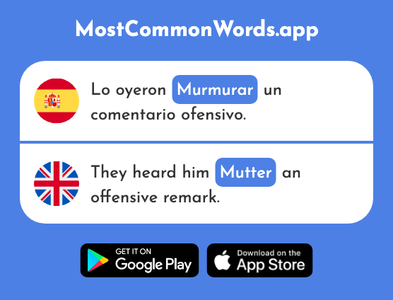 Murmurar - Murmur, whisper, mutter (La 2308 Palabra Más Común En English)