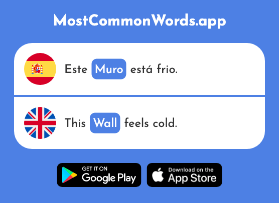 Muro - Wall, rampart (La 1874 Palabra Más Común En English)