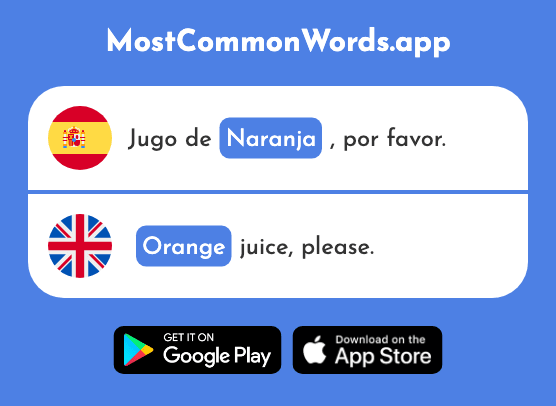 Naranja - Orange (La 2924 Palabra Más Común En English)