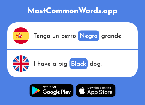 Negro - Black (La 307 Palabra Más Común En English)