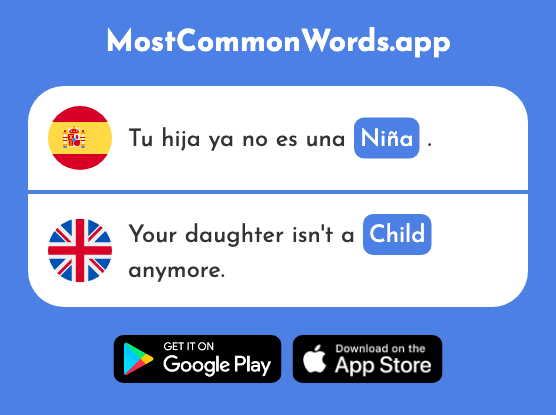 Niña - Child, young girl (La 622 Palabra Más Común En English)