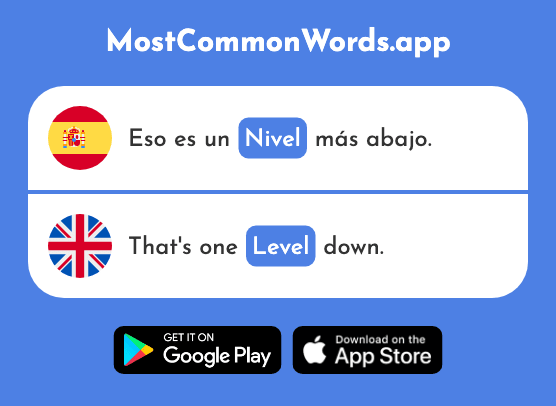 Nivel - Level (La 297 Palabra Más Común En English)