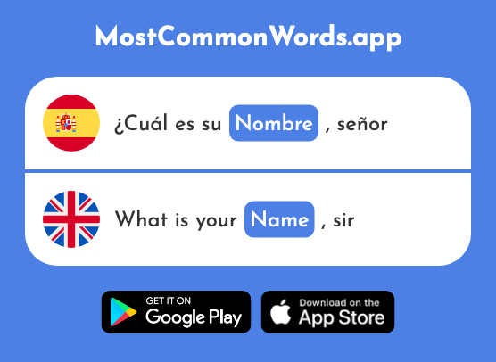 Nombre - Name, noun (La 215 Palabra Más Común En English)