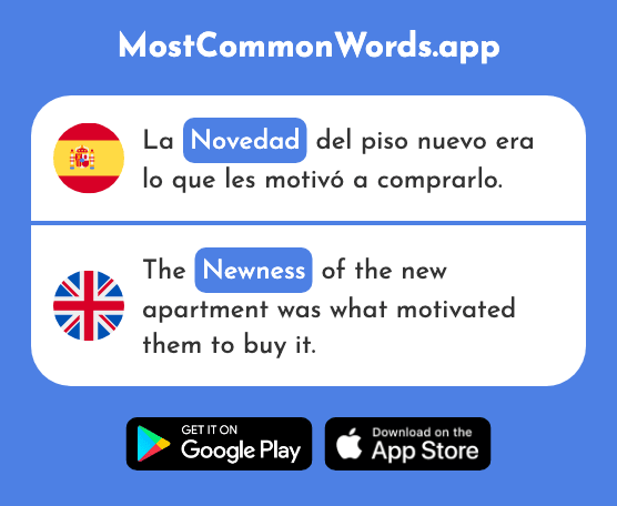 Novedad - Latest news, newness (La 2467 Palabra Más Común En English)