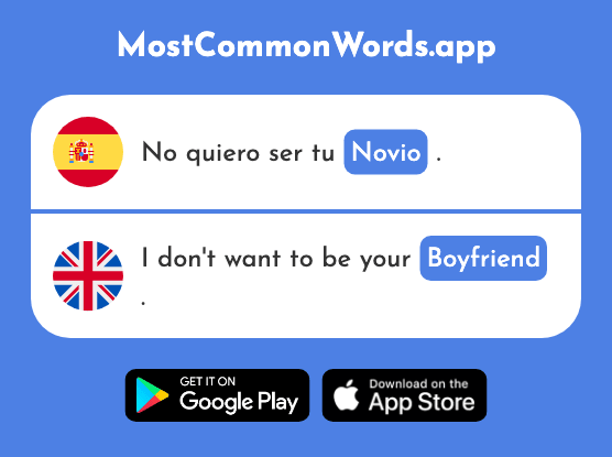 Novio - Boyfriend, groom (La 1322 Palabra Más Común En English)