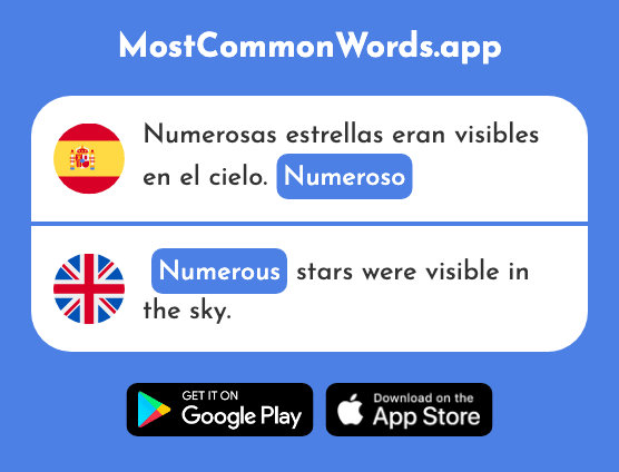 Numeroso - Numerous (La 1104 Palabra Más Común En English)