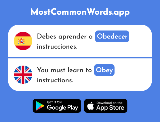 Obedecer - Obey (La 2417 Palabra Más Común En English)