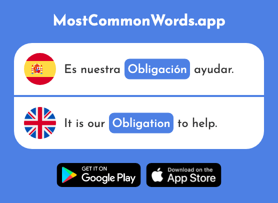 Obligación - Obligation (La 1452 Palabra Más Común En English)