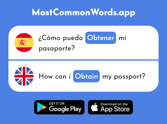 Obtener - Obtain (La 439 Palabra Más Común En English)