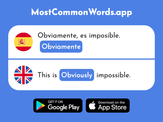 Obviamente - Obviously (La 2955 Palabra Más Común En English)