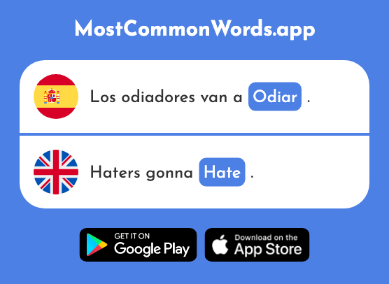 Odiar - Hate (La 2189 Palabra Más Común En English)