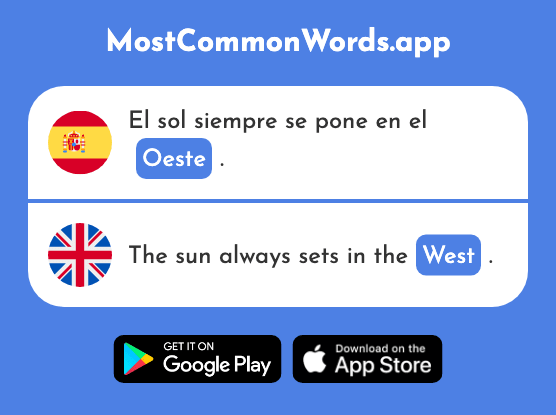 Oeste - West (La 2416 Palabra Más Común En English)