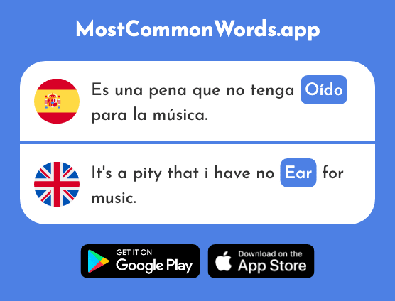 Oído - Hearing, ear (La 1659 Palabra Más Común En English)