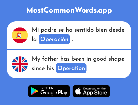 Operación - Operation (La 1014 Palabra Más Común En English)