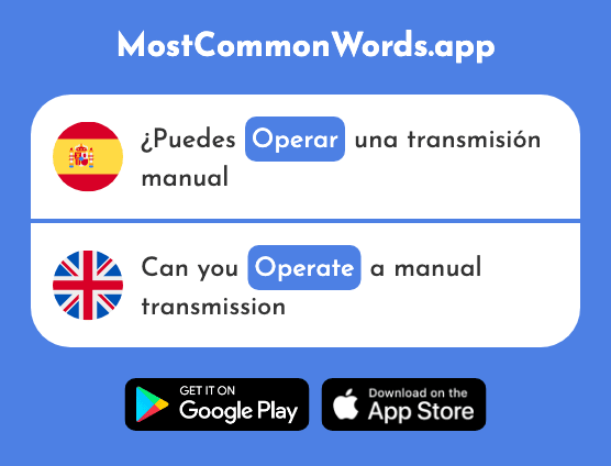 Operar - Operate (La 1769 Palabra Más Común En English)