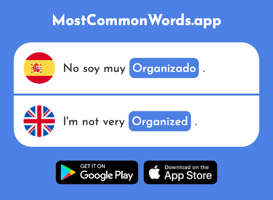 Organizado - Organized (La 2335 Palabra Más Común En English)