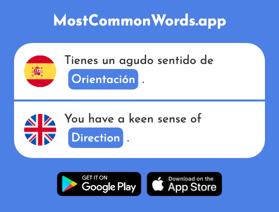 Orientación - Orientation, direction (La 2555 Palabra Más Común En English)