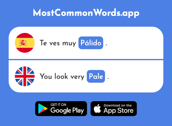 Pálido - Pale, ghastly, faded (La 2377 Palabra Más Común En English)