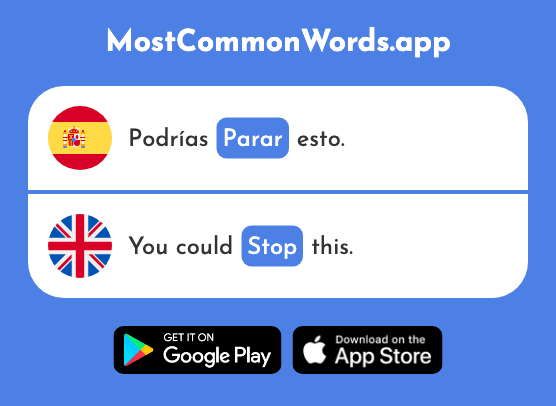 Parar - Stop (La 706 Palabra Más Común En English)