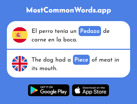 Pedazo - Piece, bit (La 2026 Palabra Más Común En English)
