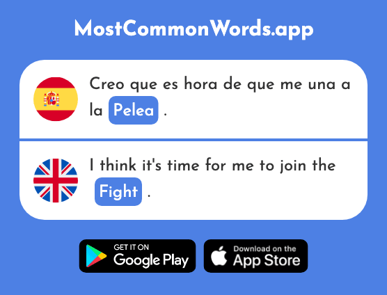 Pelea - Fight, quarrel (La 2684 Palabra Más Común En English)