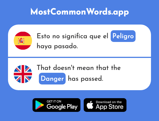 Peligro - Danger, menace (La 1170 Palabra Más Común En English)