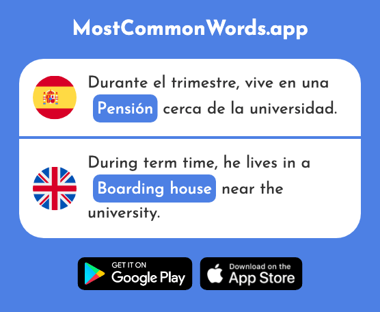 Pensión - Boarding house (La 2682 Palabra Más Común En English)