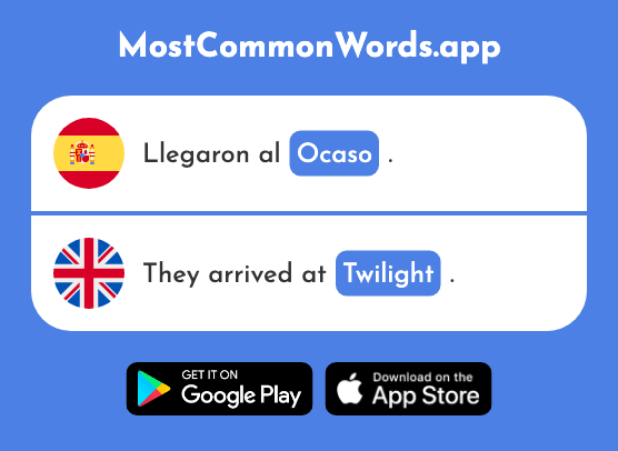 Penumbra, ocaso - Semidarkness, twilight (La 2909 Palabra Más Común En English)