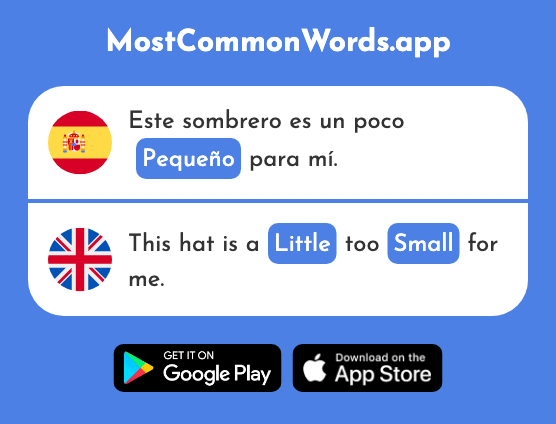 Pequeño - Little, small, young (La 202 Palabra Más Común En English)