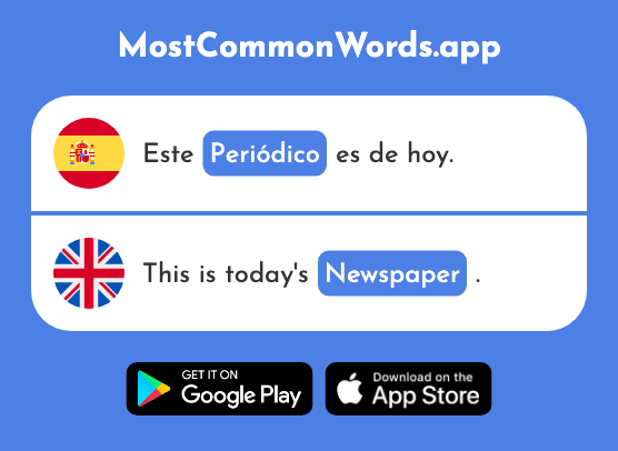 Periódico - Newspaper, periodical (La 1026 Palabra Más Común En English)