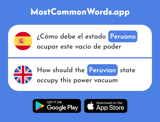 Peruano - Peruvian (La 1992 Palabra Más Común En English)