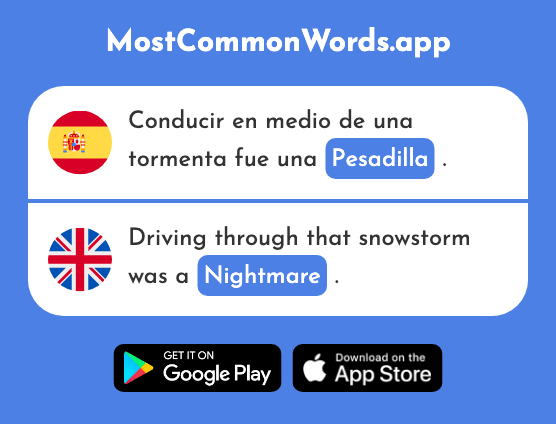 Pesadilla - Nightmare (La 2986 Palabra Más Común En English)