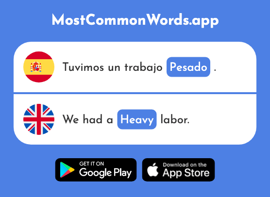 Pesado - Heavy, boring, tiresome (La 2166 Palabra Más Común En English)