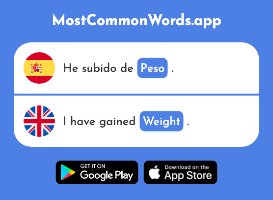 Peso - Peso, weight, load (La 532 Palabra Más Común En English)