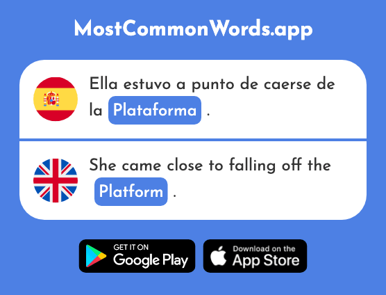 Plataforma - Platform, springboard (La 2544 Palabra Más Común En English)