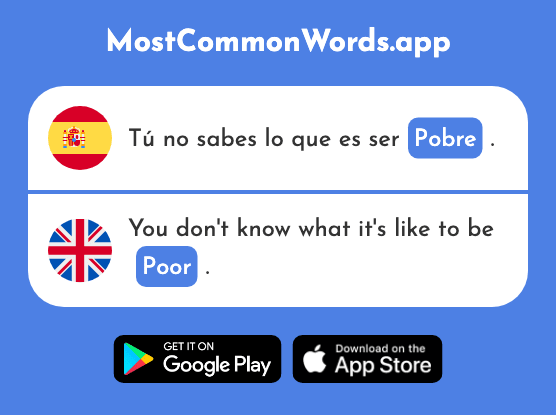 Pobre - Poor (La 492 Palabra Más Común En English)