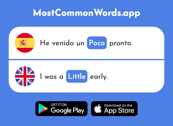 Poco - Little, few, a little bit (La 76 Palabra Más Común En English)