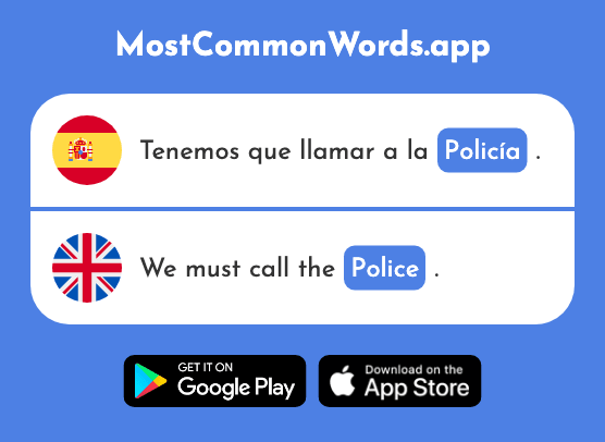 Policía - Police, police force, police officer (La 629 Palabra Más Común En English)