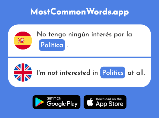 Política - Politics, policy (La 442 Palabra Más Común En English)