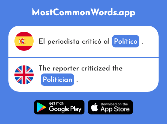 Político - Politician (La 1388 Palabra Más Común En English)