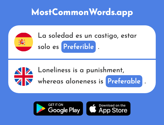 Preferible - Preferable (La 1901 Palabra Más Común En English)