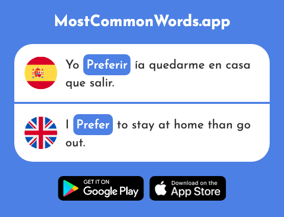 Preferir - Prefer (La 713 Palabra Más Común En English)